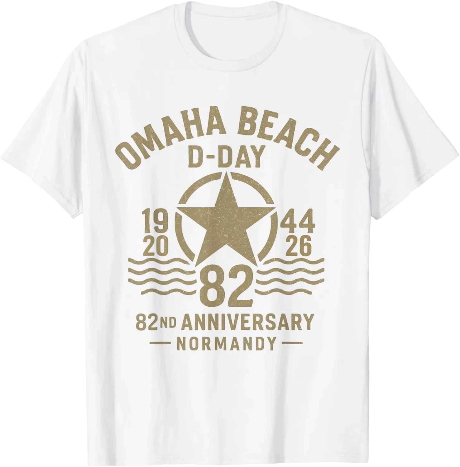 D-Day 82nd Anniversary 2026 Normandy D-Day Omaha Beach 1944 T-Shirt Men's Cotton T-shirts Summer Short Sleeve Streetwear view 5
