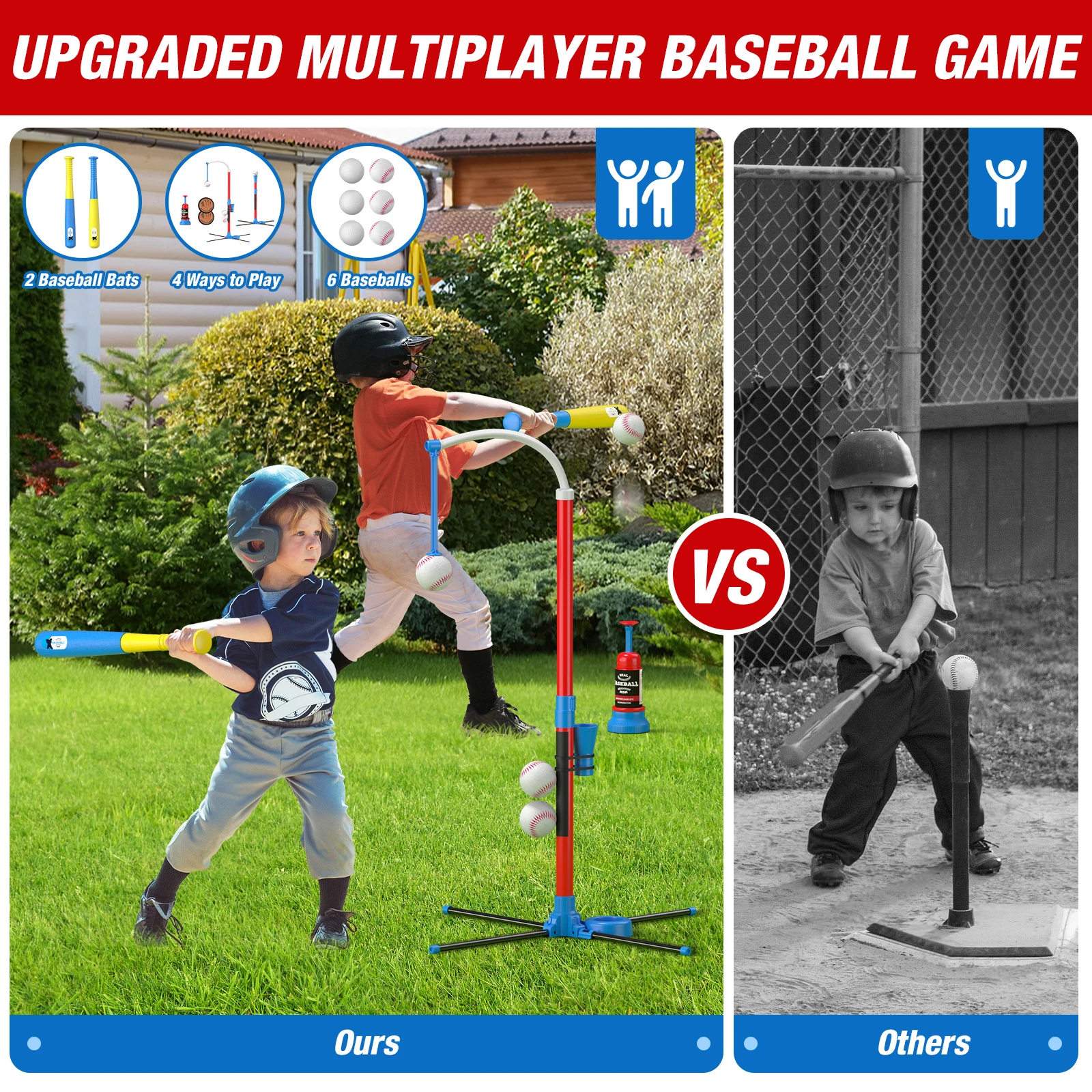 4-in-1-Tball-Set für Kleinkinder von 3–5 Jahren mit automatischer Pitching-Maschine und Fangball-Set für drinnen und draußen, Sportspielzeug, Weihnachts- und Geburtstagsgeschenke