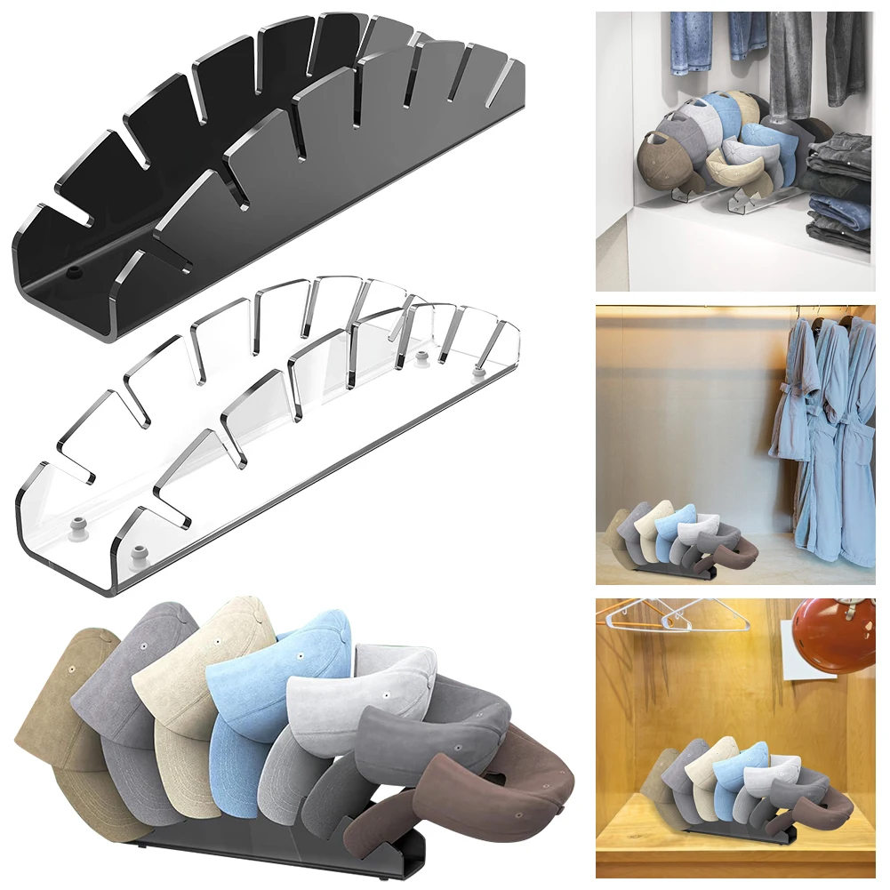 Organizzatore di visualizzazione del cappello berretti da Baseball in acrilico Display Organizer per cappelli per 7 berretti da Baseball per comò armadio camera da letto