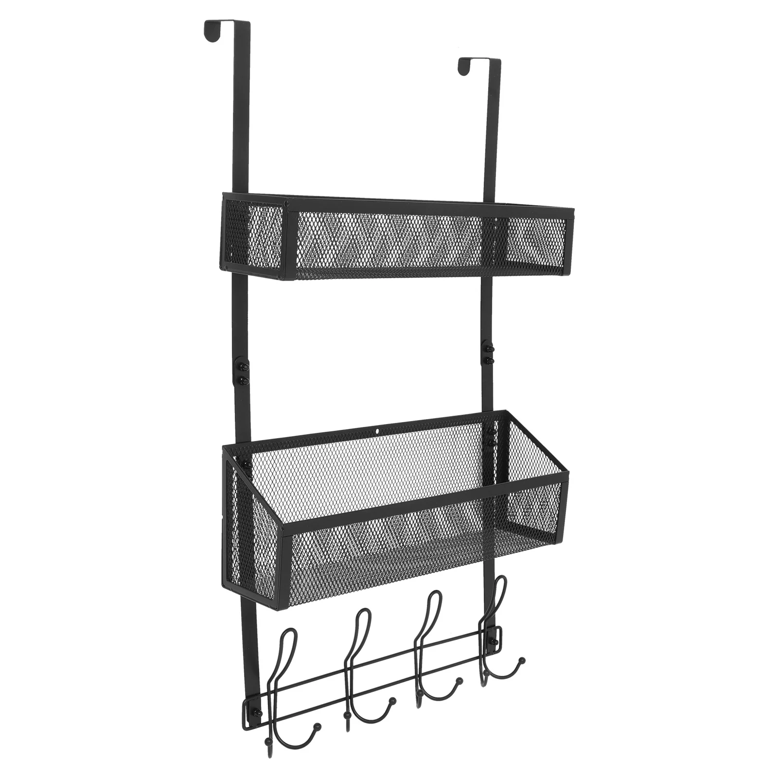 

Hanging Basket Multi-layer Storage Rack Carbon Steel Bath Door Storage Organizer Bedroom Over Door Hooks Mesh No Drill