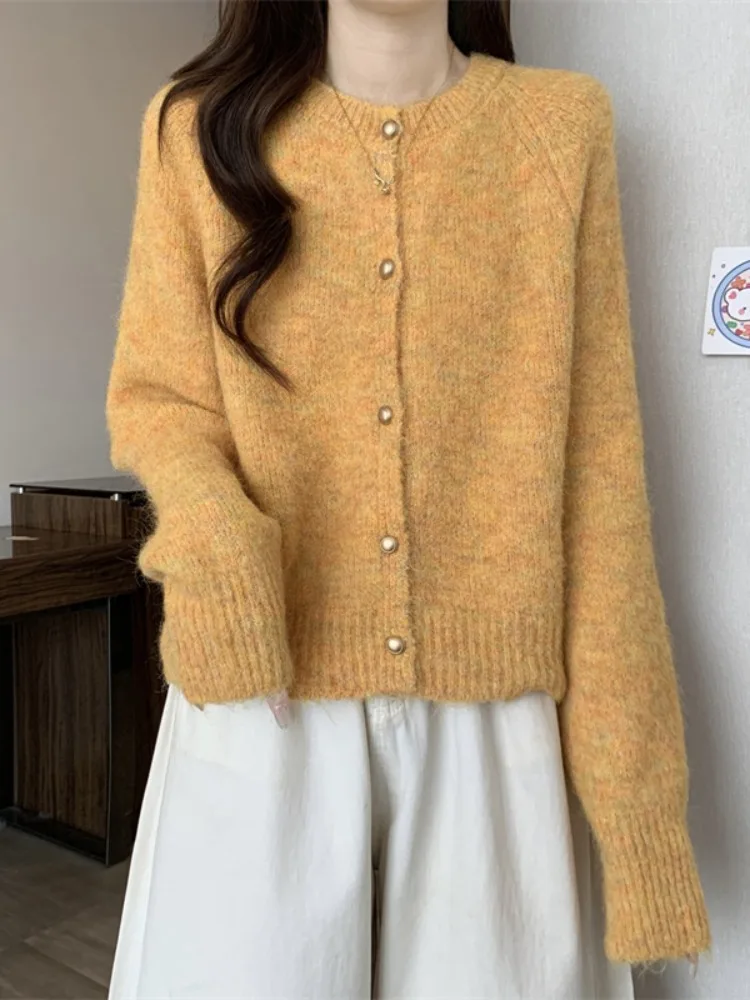 E leite macio branco longo sve malha aberta cardigan camisola feminina outono inverno novo solto outerwear topo na moda