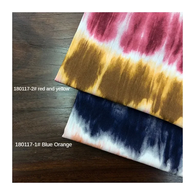 Micro Elastic Printed Rayon Fabric By The Meter for Dresses Pajamas Shirt Skirt Bedding Diy Sewing Cloth Soft Tie-dye Breathable