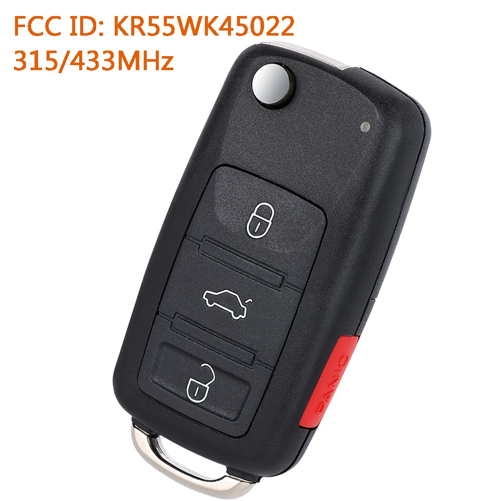 

KR55WK45022 for Volkswagen Touareg Phaeton 2003 2004 2005 2006 2007 2008 2009 2010 Remote Key Fob 315/433MHz ID46 Non-keyless