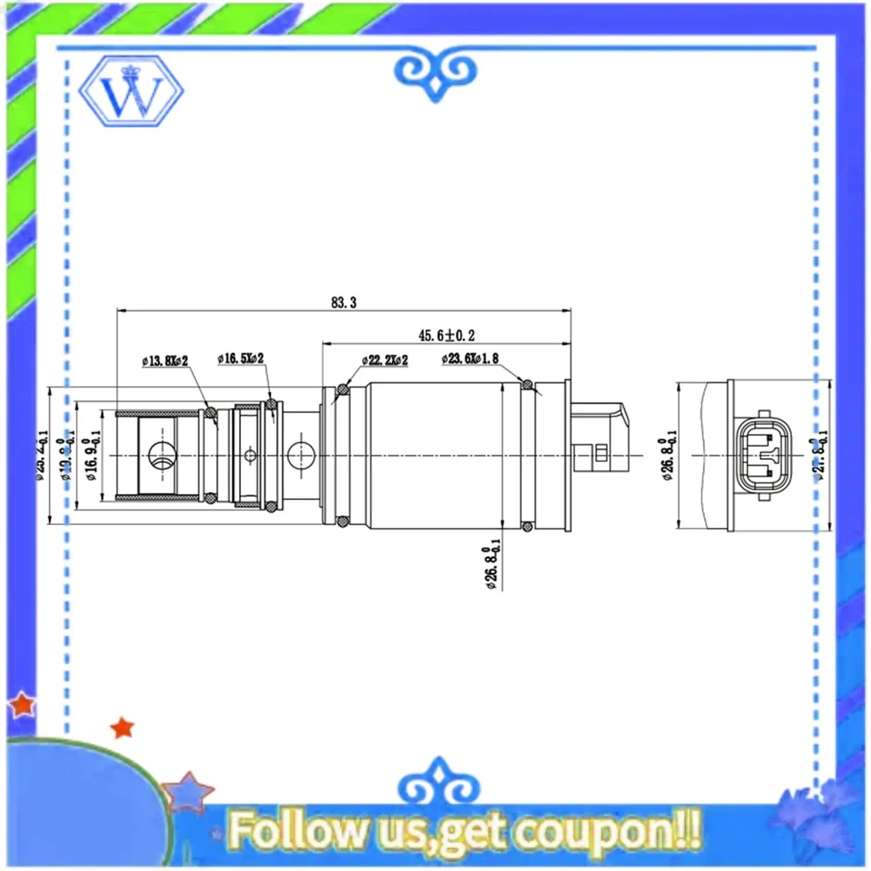 

M46K-1 Piece AC A/C Air Conditioning Compressor Electronic Solenoid Control Valve Sensor 5SE12C 5SE09C 6SEU16C Parts For Toyota