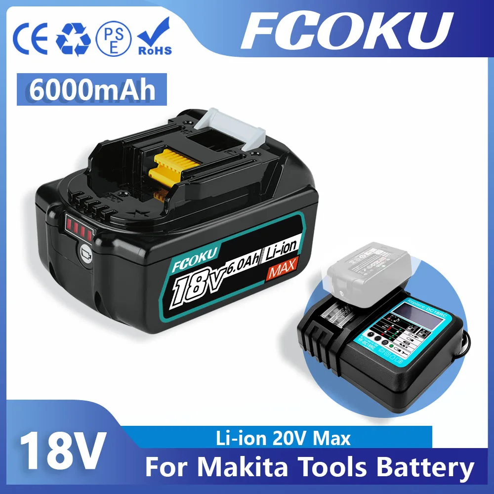 

Original For Makita 18V 6Ah Rechargeable Power Tool Lithium ion Battery Replacement LXT400 BL1860B BL1860 BL1850 BL1830B BL1850B