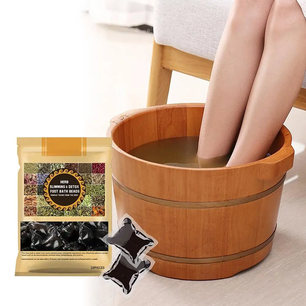 Foot Bathing Condensing Beads Herbal Extracts Detox Foot Soak Gel Health Blood Circulation Lymphatic Drainage Improve Sleep