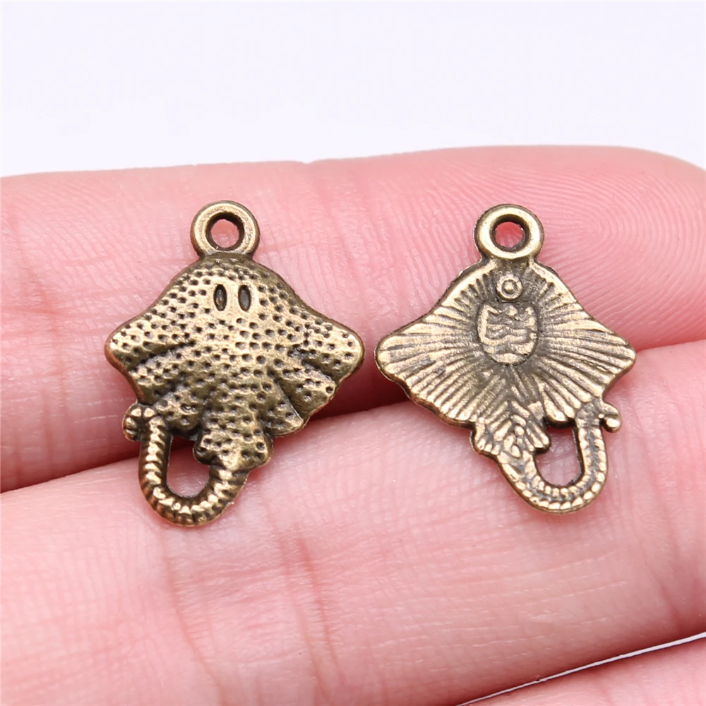 WYSIWYG 20pcs 21x13mm Charms Stingray Fish Mobula Antique Silver Color Making Pendant Fit Vintage Manta Ray Charms