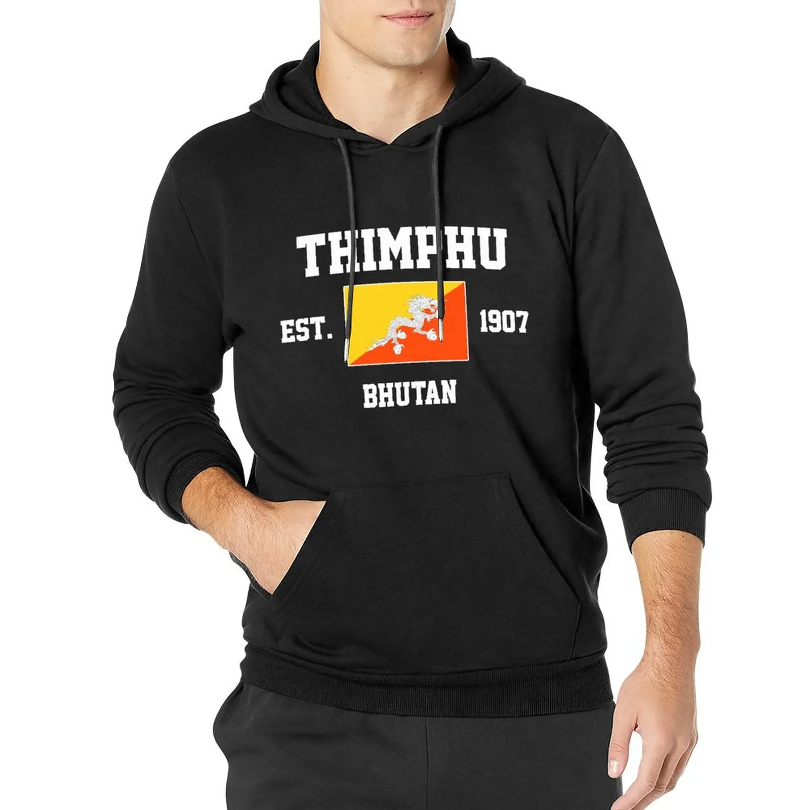 

Толстовки для мужчин и женщин Bhutan EST.1907 Толстовка с капюшоном Thimphu Capital, пуловер с капюшоном в стиле хип-хоп, хлопковая унисекс