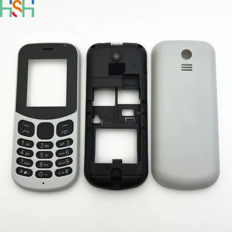 New For Nokia 130 2017 TA-1017 Full Complete Mobile Phone Housing Facing Case+battery Back door +English Keyboard