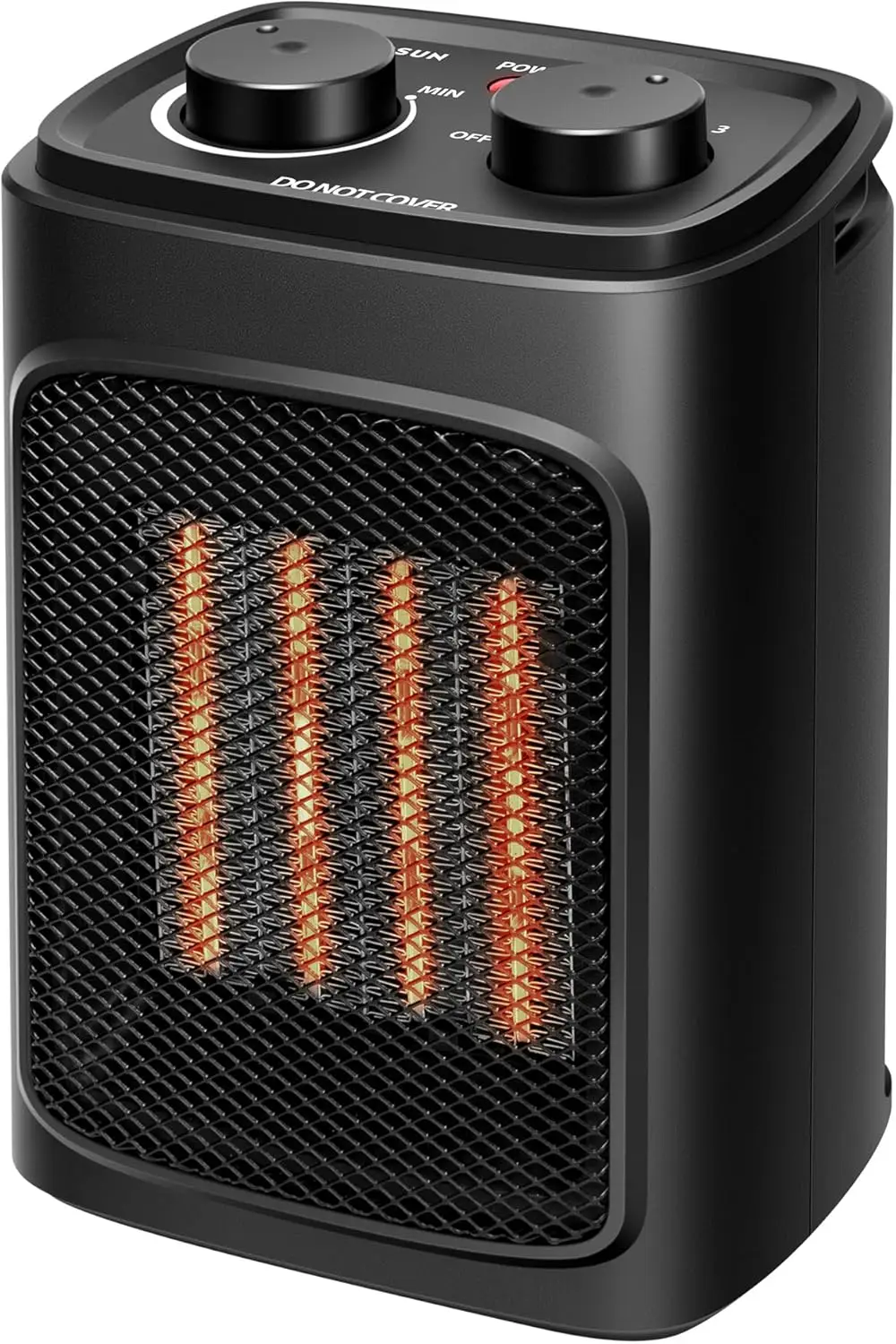 

Портативный электрический обогреватель 1500 Вт с регулируемым термостатом, 4 режима, быстрый нагрев PTC, защита от перегрева и опрокидывания