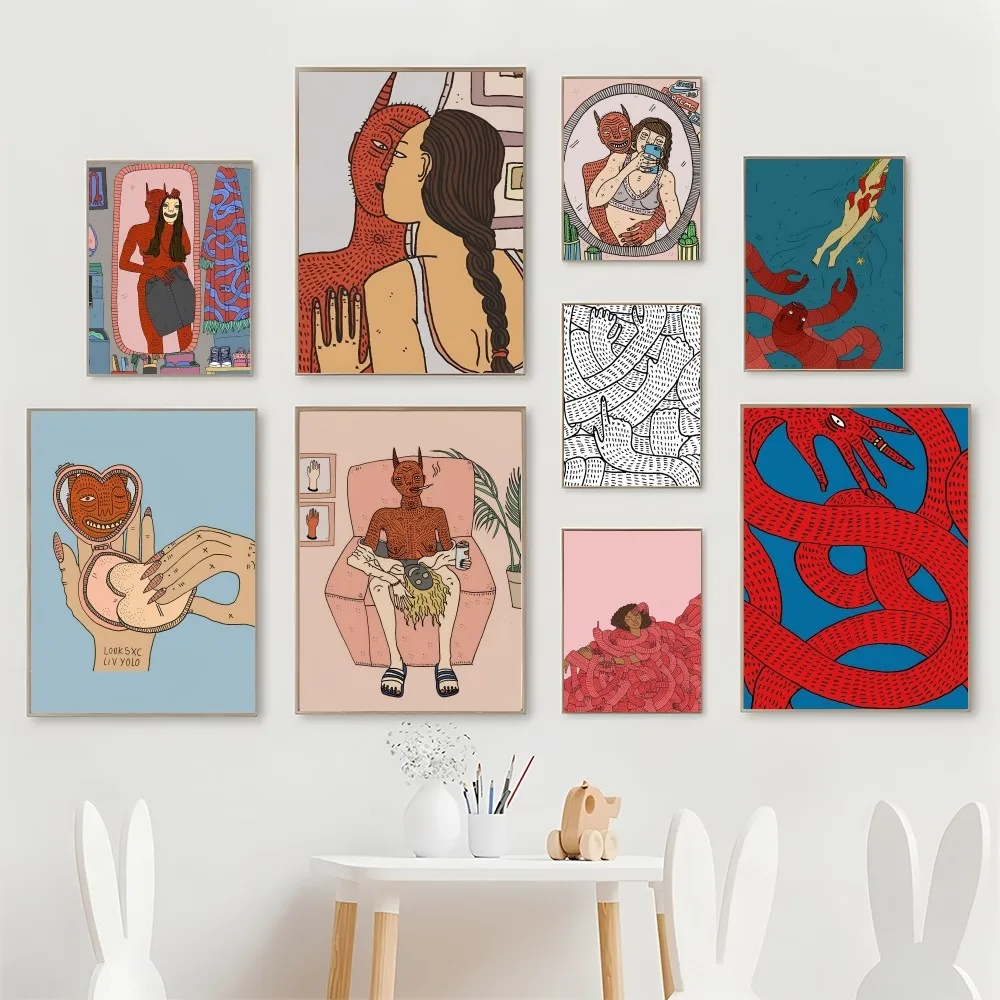 ملصق فني ذاتي اللصق ، ملصق ورقي مقاوم للماء ، ديكور حائط ، قهوة ، منزل ، بار ، غرفة ، بولي سو ، 1 * *