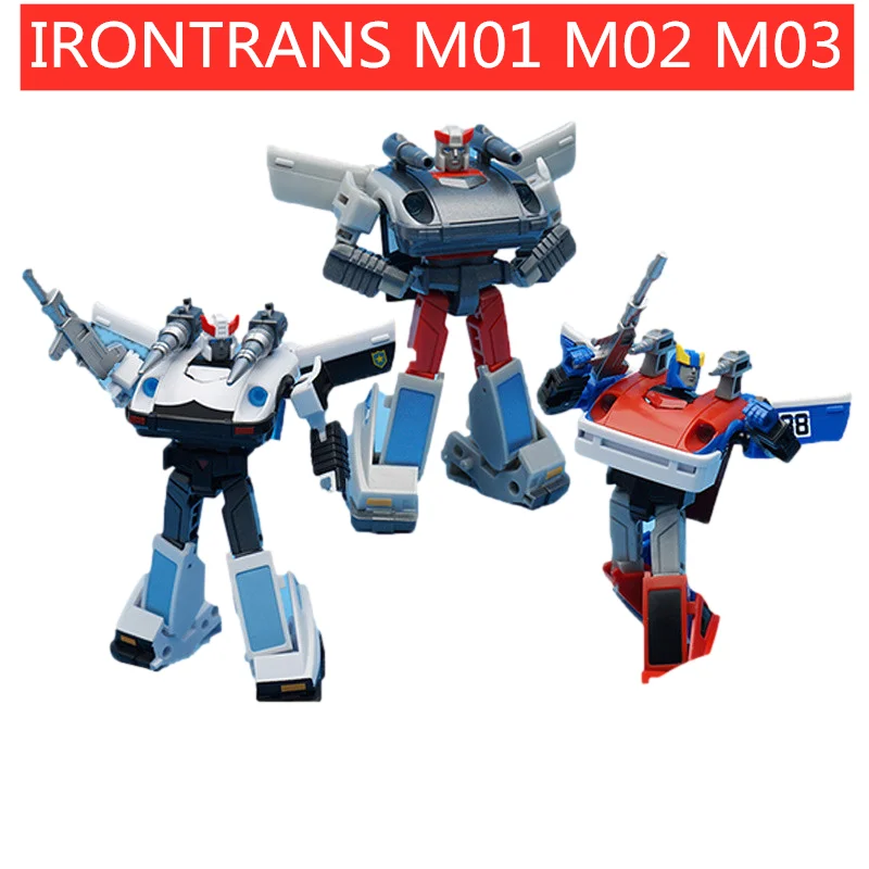 Transformation Iron Trans M01 M02 M03 3Pcs Police Wagon Thunderbolt Smog With Special Code Action Figure Toys With Box