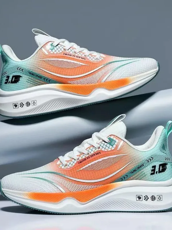 

T Brand Men's Running oes Lightweight Fly Knit Me Casual Sports Sneakers Breathable Comfortable Low Top round Toe