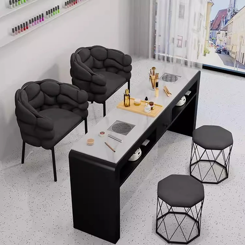 

Dust Collector Professional Nail Table Nordic Italian Trendy Glamour Nail Table Classic Beauty Mesa De Manicura Salon Furniture