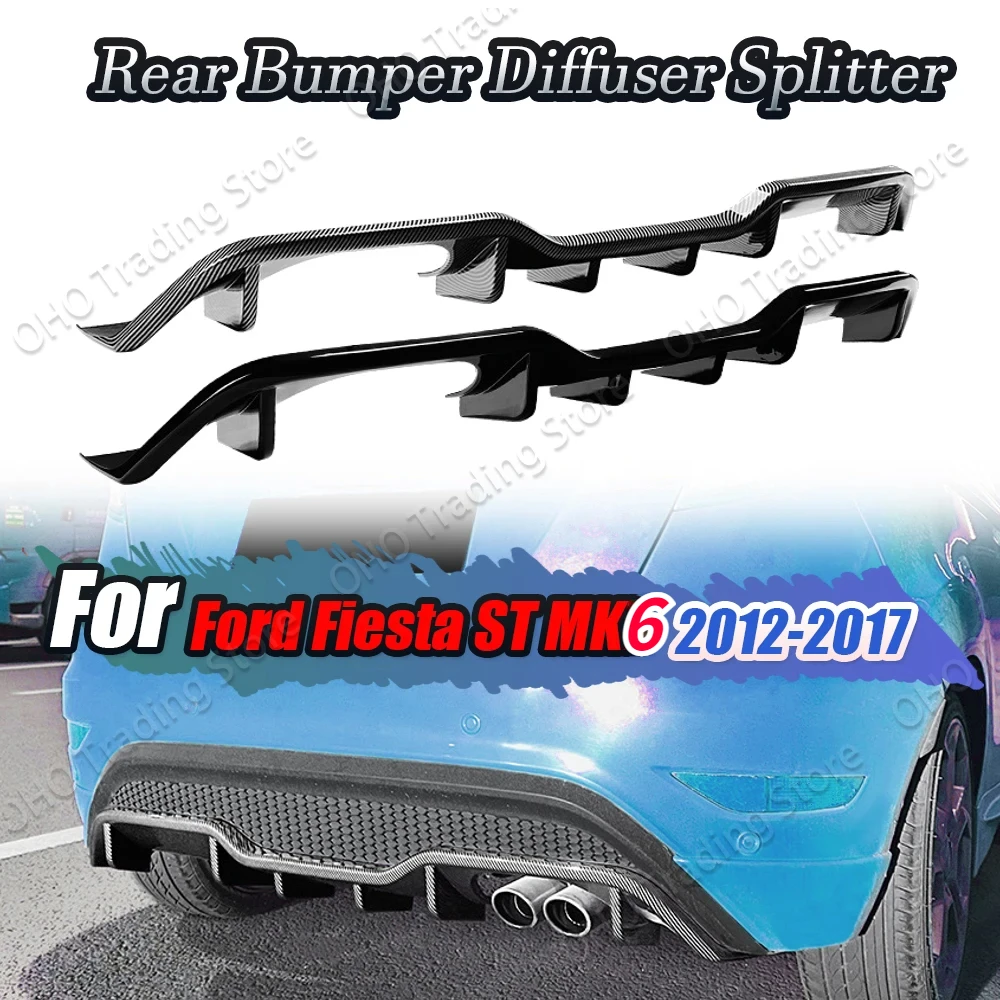 Car Rear Bumper Lip Tuning Splitter Diffuser For Ford Fiesta ST MK6 2012-2017 Side Corner Trim Protector Spoiler Body Kit