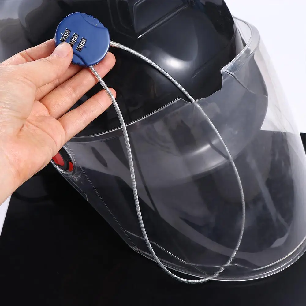 Extended 50cm Anti-theft 3 Digit Wire Rope Motorcycle Password Helmet Lock Helmet Lock Electric Vehicle Lock Cycling Lock
