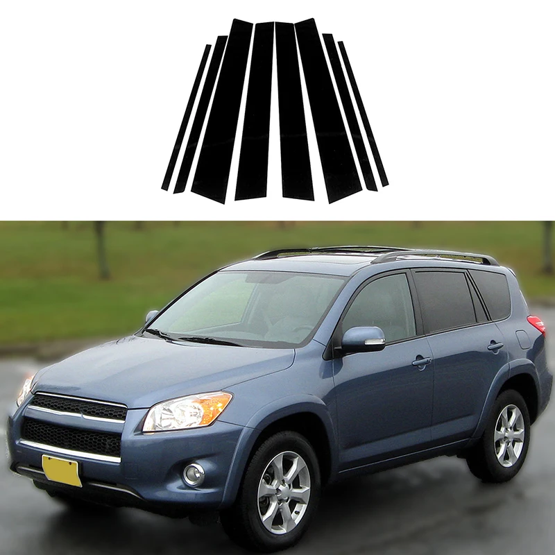 Car Pillar Posts Door Window Decoration Stickers Trims Cover for Toyota RAV4 XA30 2006 2007 2008 2009 2010-2012 Accessories