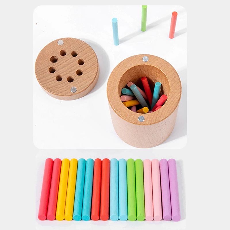 Montessori Wooden Learning Color Sorting Toys for Toddlers Fine Motor Sensory Developmental Matching Games Busy Board Toys