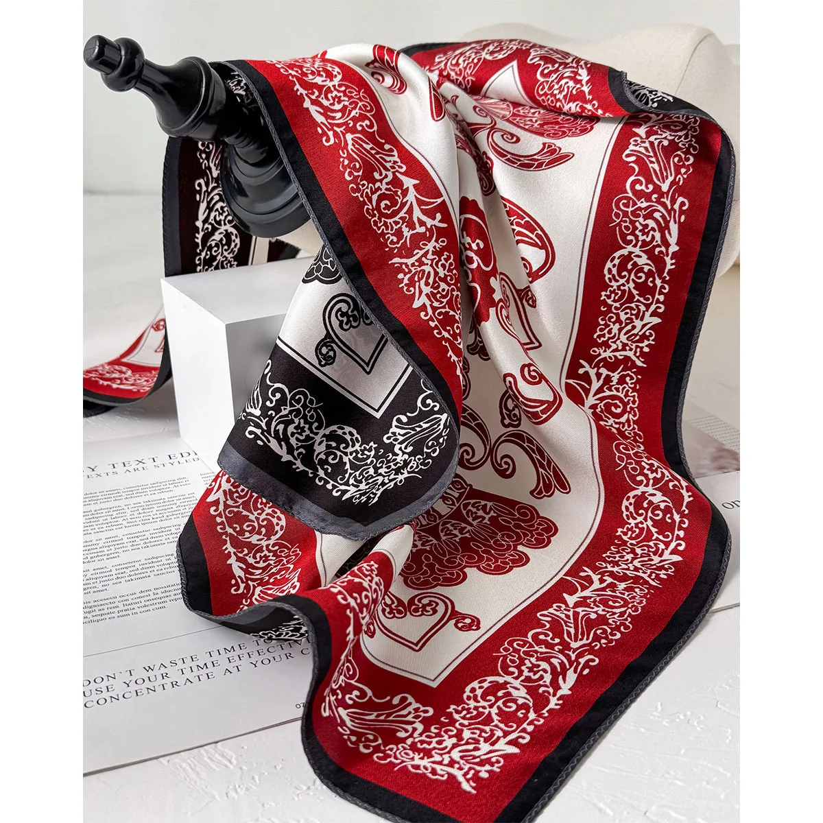 

14momme 100% Natural Twill Silk Scarf for Women 65cm Neck Tie Double side Shawl Wrap Mulberry Square Hijab Bandana Scarves 2025
