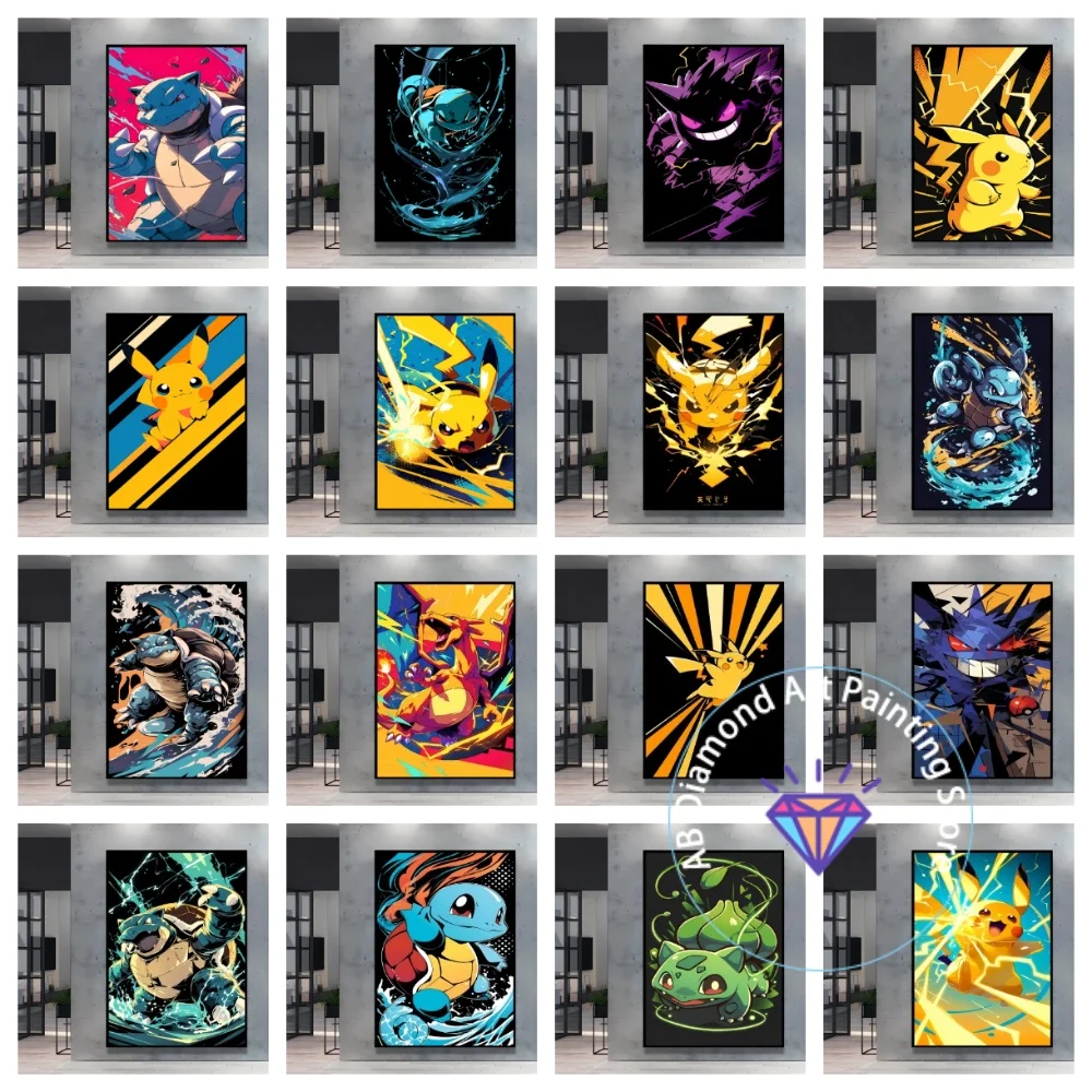 

Pokemon Lovely Pikachu Square Round AB Diamond Painting Kit DIY Cross Stitch Handmade Art Gift Crafts Home Decor Children Gift