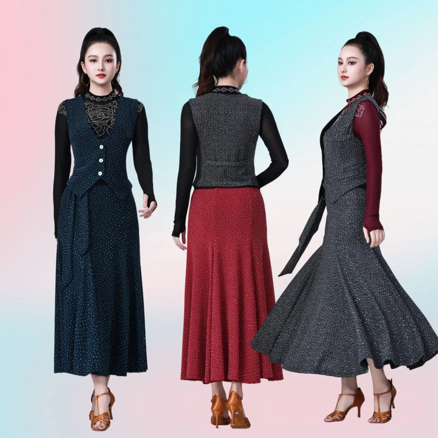 new-fashionable-gitterba-square-dance-half-length-shiny-thread-vest-three-step-latin-dance-national-standard-dance-skirt