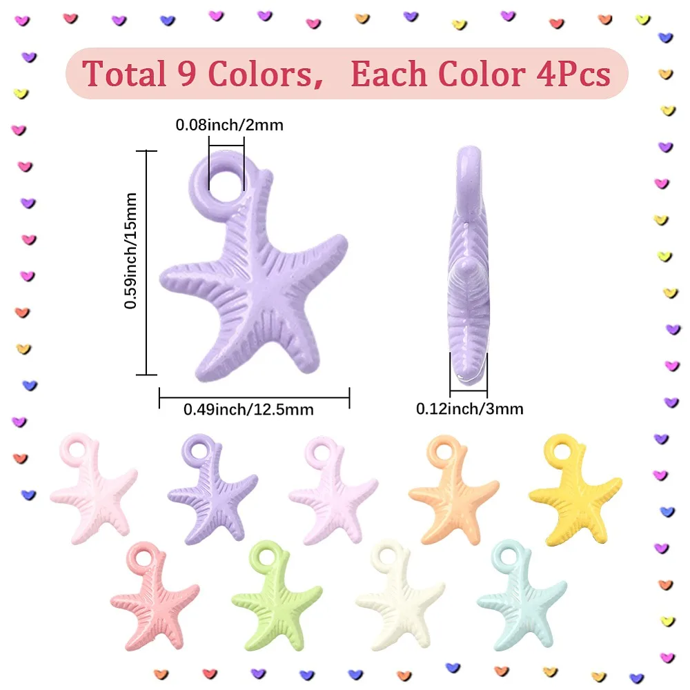 36-pecas-de-pingentes-de-liga-metalica-com-pintura-esmaltada-estrela-do-mar-15x125x3mm-furo-2mm