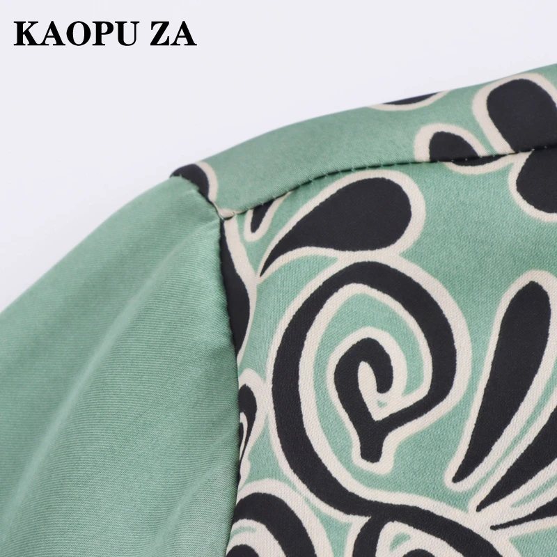 KAOPU ZA 2024 New Spring Women\'s Long Sleeve Turn-Down Collar Loose Blouse Shirts and Blouses Fashion Top