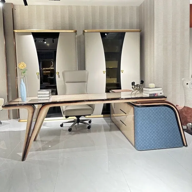 Italian Modern Solid Wood Desk Home Club President Taipantai Light Luxury Fashion Atmosphere High-end Villa Desk