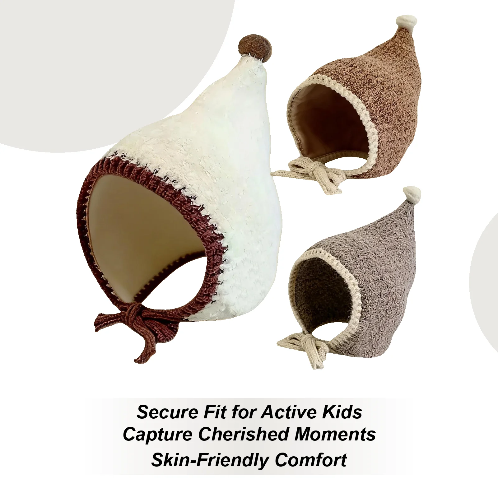

Knit Hats For Kids Ear Protection Anti-Slip Drawstring Caps Kids Winter Hat For Boy Girl Indoor Outdoor Everyday Occasion Home