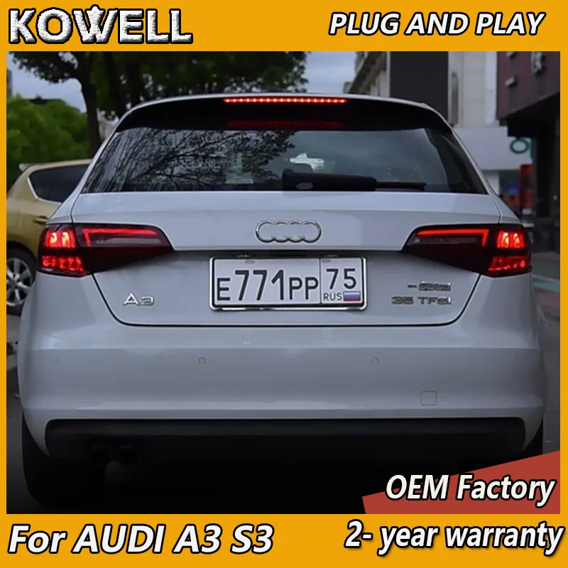 

Стайлинг автомобиля для Audi A3 Задний фонарь хэтчбек 2013-2020 Audi A3 S3 Задний фонарь DRL Противотуманный тормозной сигнал поворота заднего хода