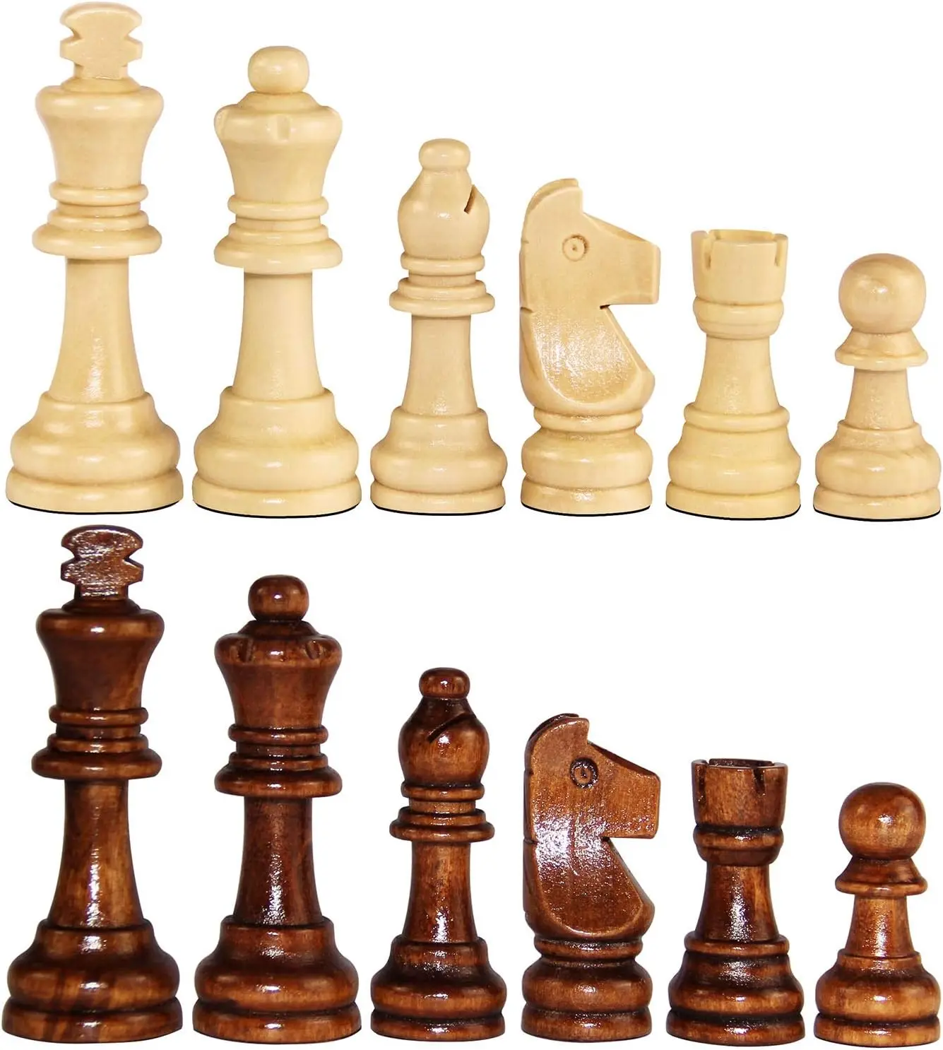 

Tournament Staunton Wooden Chess Pieces, 3.15' King, Includes Storage Bag