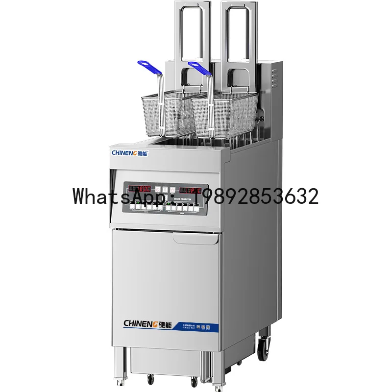 

Commercial automatic adjustable temperature electric fryer vertical intelligent double cylinder large capacity electric fryer