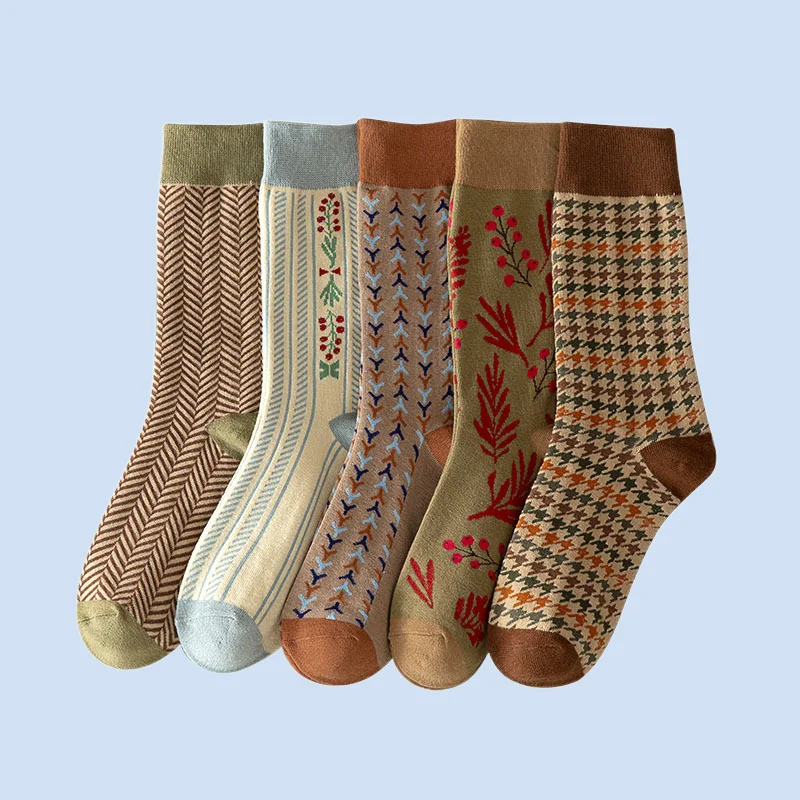 

1/3 Pairs Autumn and Winter New Socks Women's Thickened Middle-Tube Stacked Socks Warm Thick Japanese Retro Cotton Socks