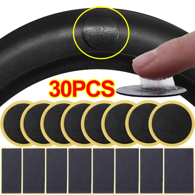 30/10Pcs Tire Repair Patches Car Motorcycle Bike Tire Repair Tools Glue-free Protection Adhesive Quick Drying Bicycle Tyre Patch