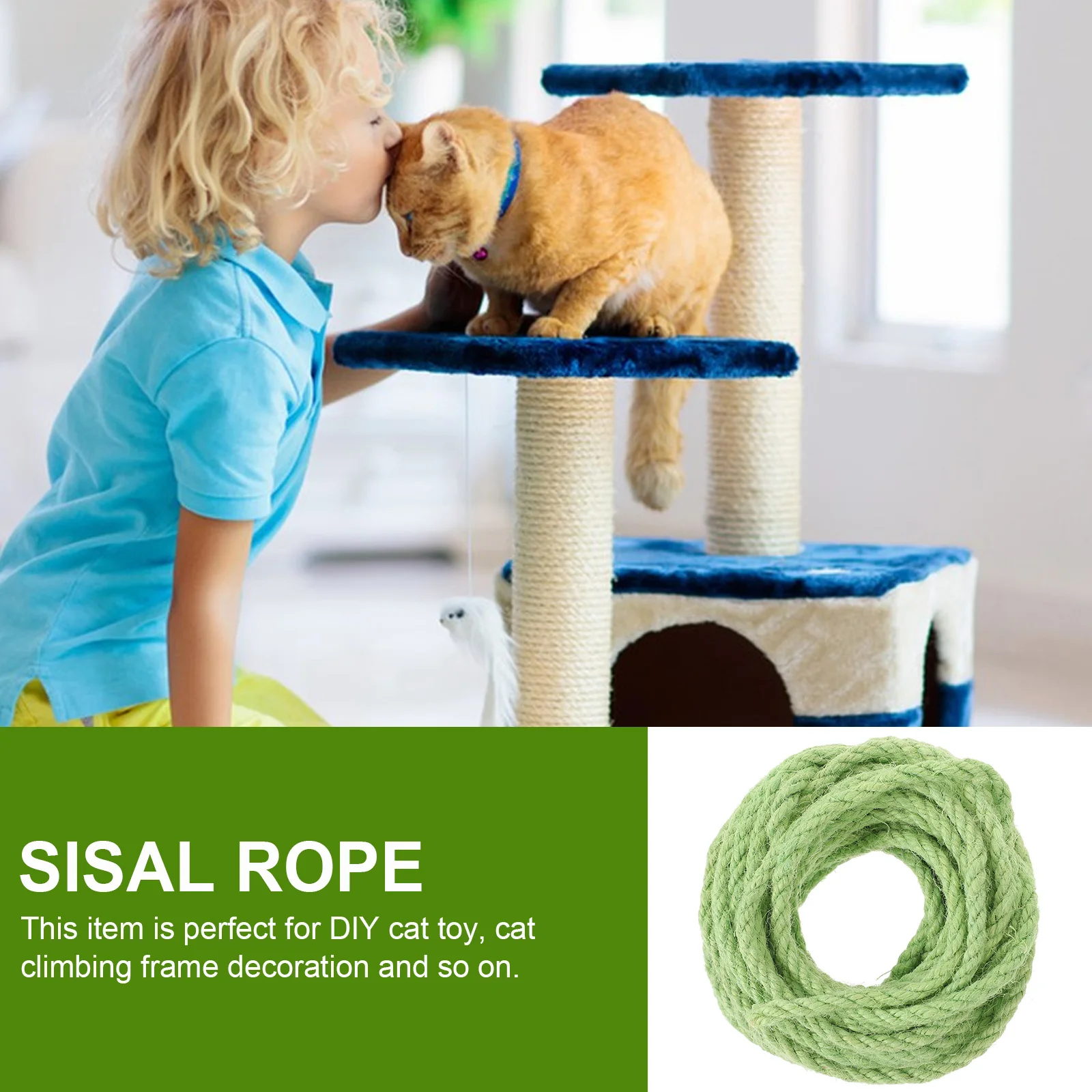 

10m Sisal Rope Cat Toy Supplies Natural Hemp Rope for Cat Climbing Frame and Crafts