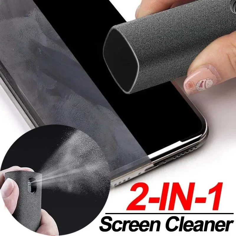 

2 in 1 Phone Screen Cleaner Spray Bottle - Microfiber Cleaning Cloth Mini Portable Tablet Mobile PC Screen Polishing Cleaner Set