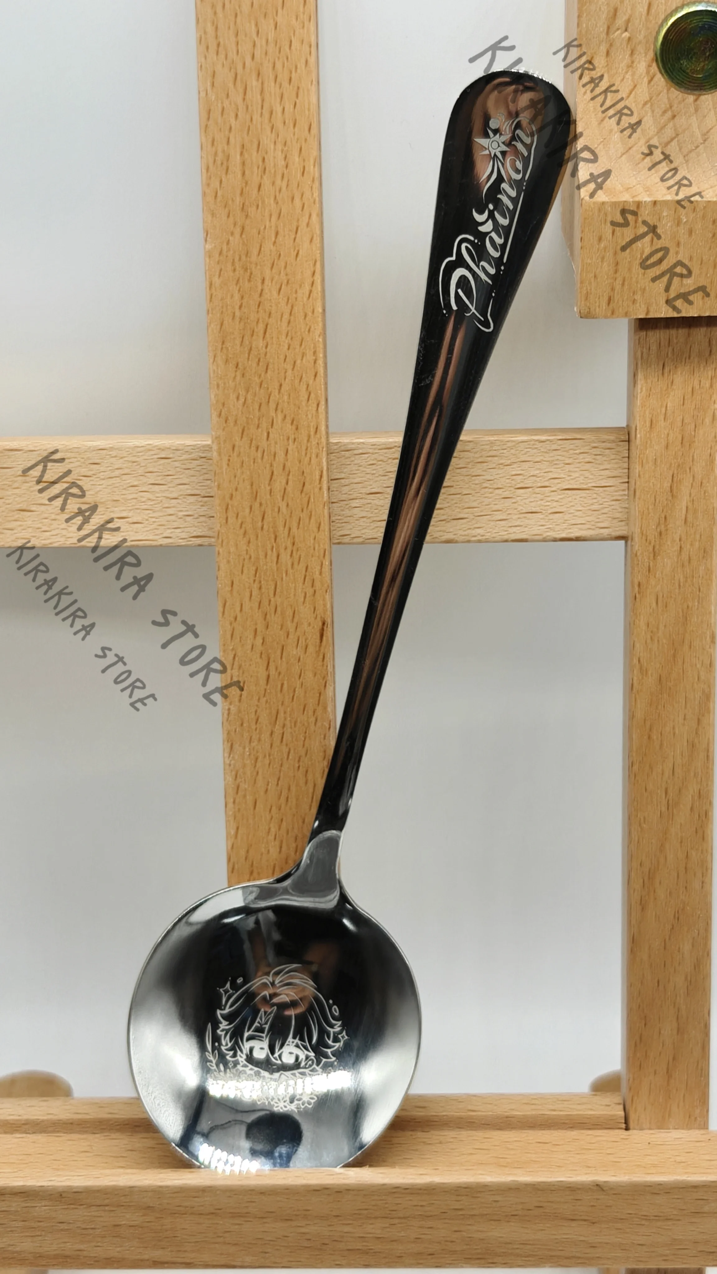 Łyżka do zupy ze stali nierdzewnej 304, przeznaczona do kontaktu z żywnością, z motywem z gry Honkai: Star Rail - Anaxa, Cerydra, Mydei, Phainon - urocza ozdoba cosplay na Comic-con.