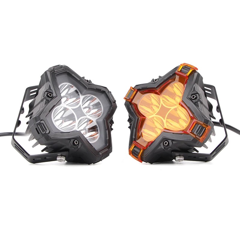 4Inch Led Work Light Two-color 6000K 3000K Car Headlight Fog Light Running Light 80V for Truck Off-road Vehicle Work Light