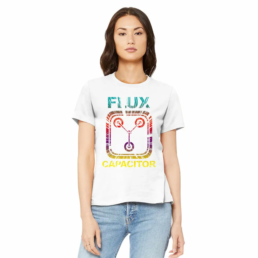 Back to the Future Flux Capacitor Womens T Shirt Gradient Sci-Fi Top McFly Movie