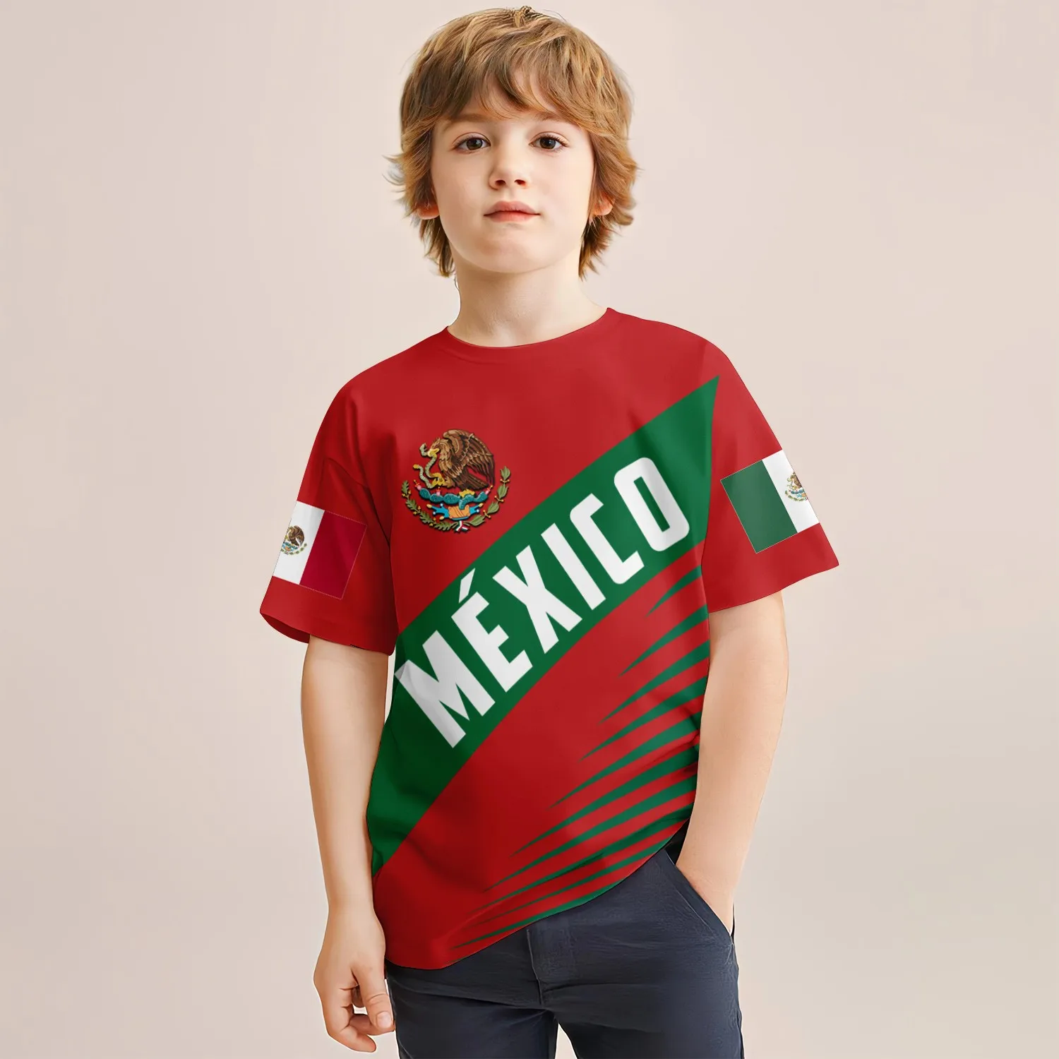 Summer New Style Boys 3dprinted Short-Sleeved T-Shirt Girls Casual Tops Mexican Independence Day Fashion Clothing 4-14 Years old