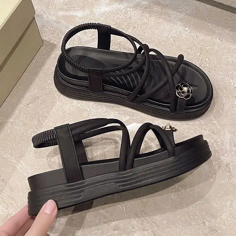 

Женские летние сандалии-кроссовки с круглым носком, черные, сексуальные, спортивные, люксовые, известного дизайна