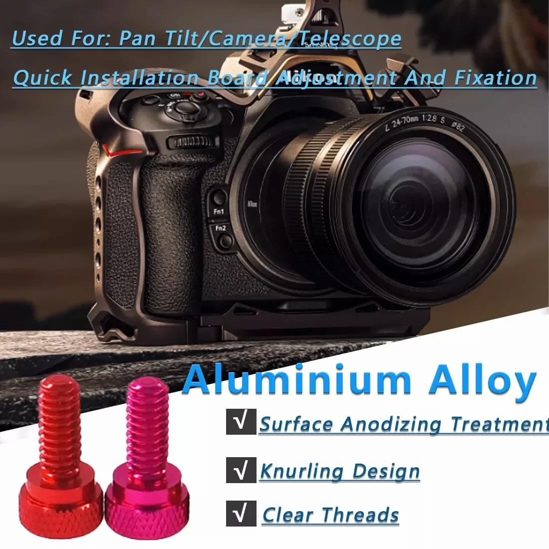 1~10pcs UNC 1/4-20 양극 처리된 색상 알루미늄 합금 널링 엄지 나사 손잡이 손잡이 볼트 PC 케이스 카메라용