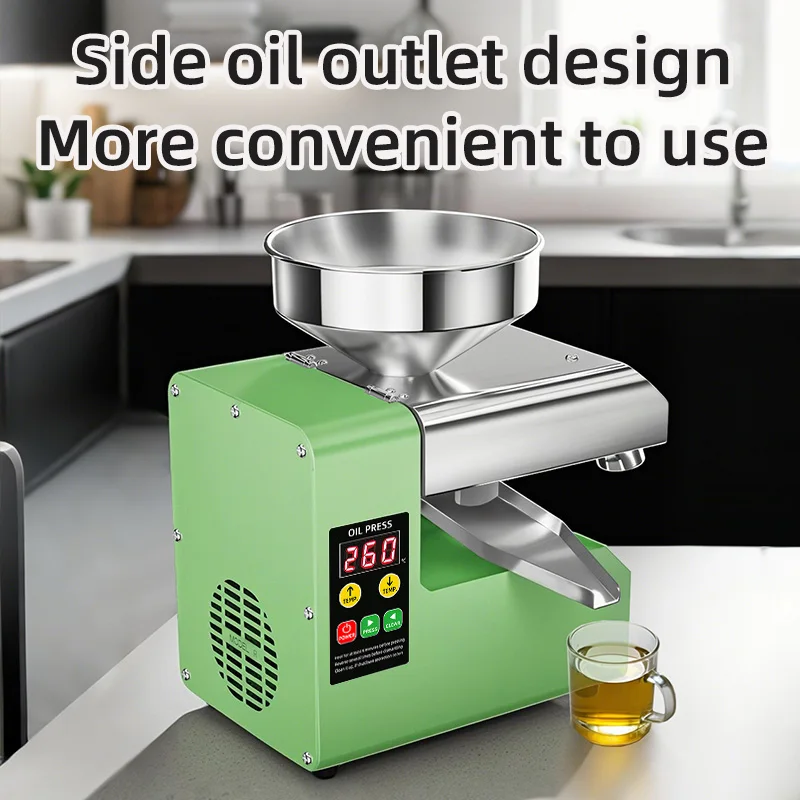 R6S Intelligente Ölpresse, Ölpresse aus Edelstahl 304, multifunktionale Ölpresse, Ölpresse mit hoher Reichweite für Sesam/Erdnuss/Coc
