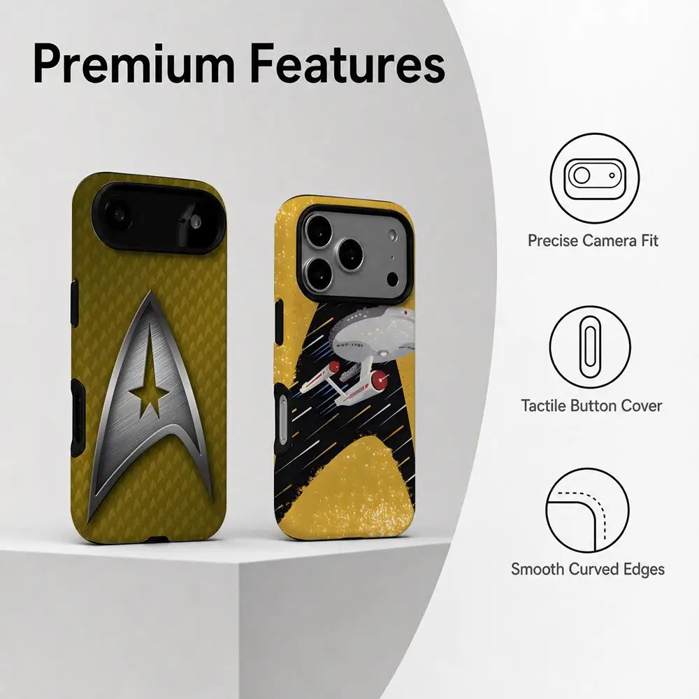 Star Trek Handyhülle für iPhone 18 17 16 15 14 13 12 11 Pro Max X XR XSMax Plus Glänzende Folie Harte PC-Hülle