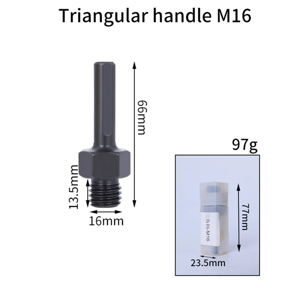 Imagem -06 - Rosca M16 para Sds Mandril Hexagonal Triangular Haste Sds-plus Adaptação para Brocas de Núcleo de Diamante Serra de Buraco Equipada em Martelo Broca Elétrica