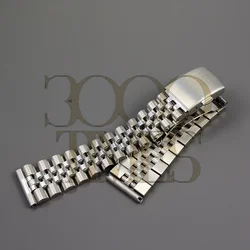 Platte uiteinde 18mm 19mm 20mm jubileum met dubbele knop gesp roestvrijstalen horlogeband geschikt voor rlx skx horloge
