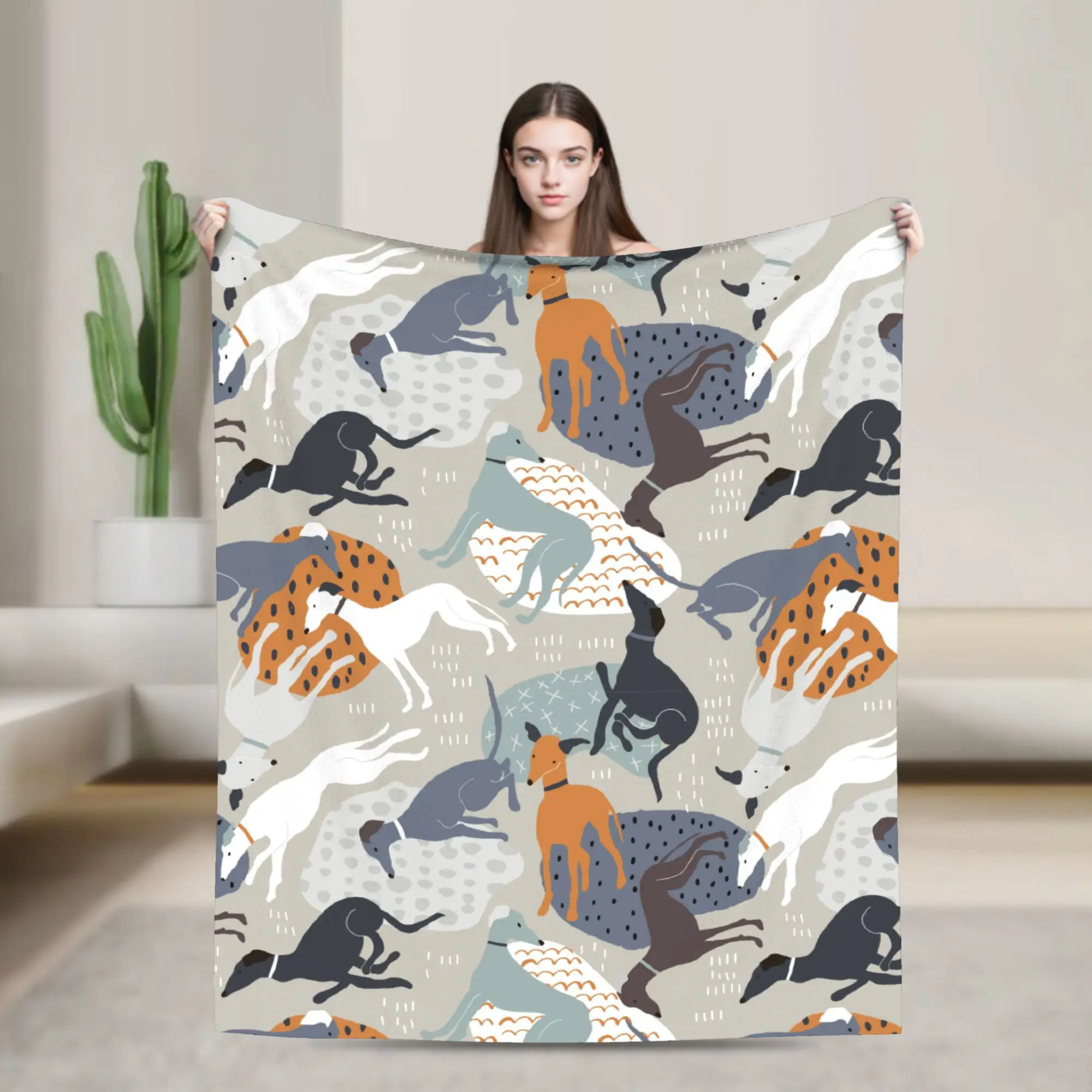 

Плюшевое одеяло из кораллового флиса борзых, подарок для любителей животных, собак, одеяла для дома, спальни, супер мягкое покрывало