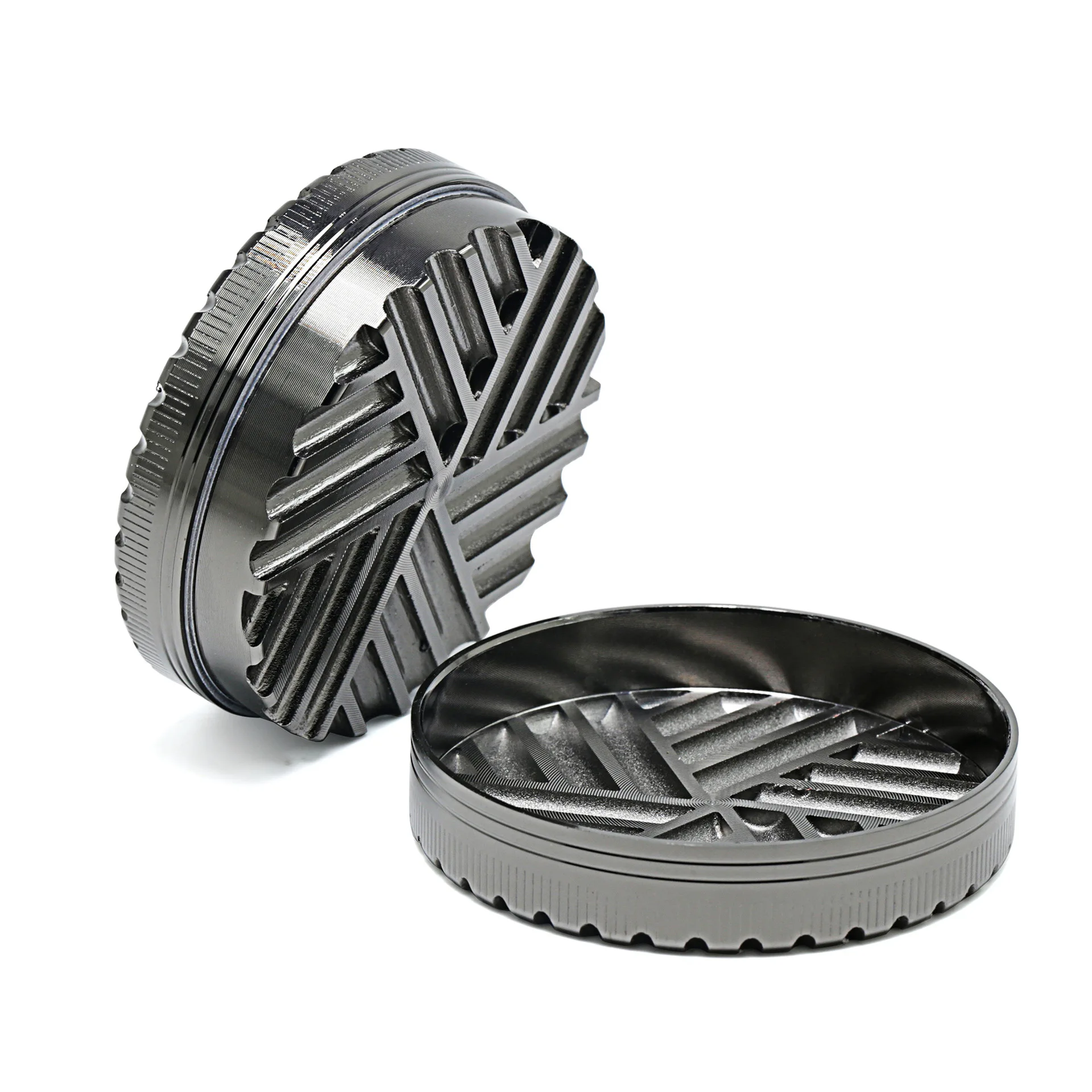 63mm Toothless Zinc Alloy Herb Grinder Tobacco Smoke Spice Crusher Mill Shredder Push Type 3 Parts Rolling Accessories