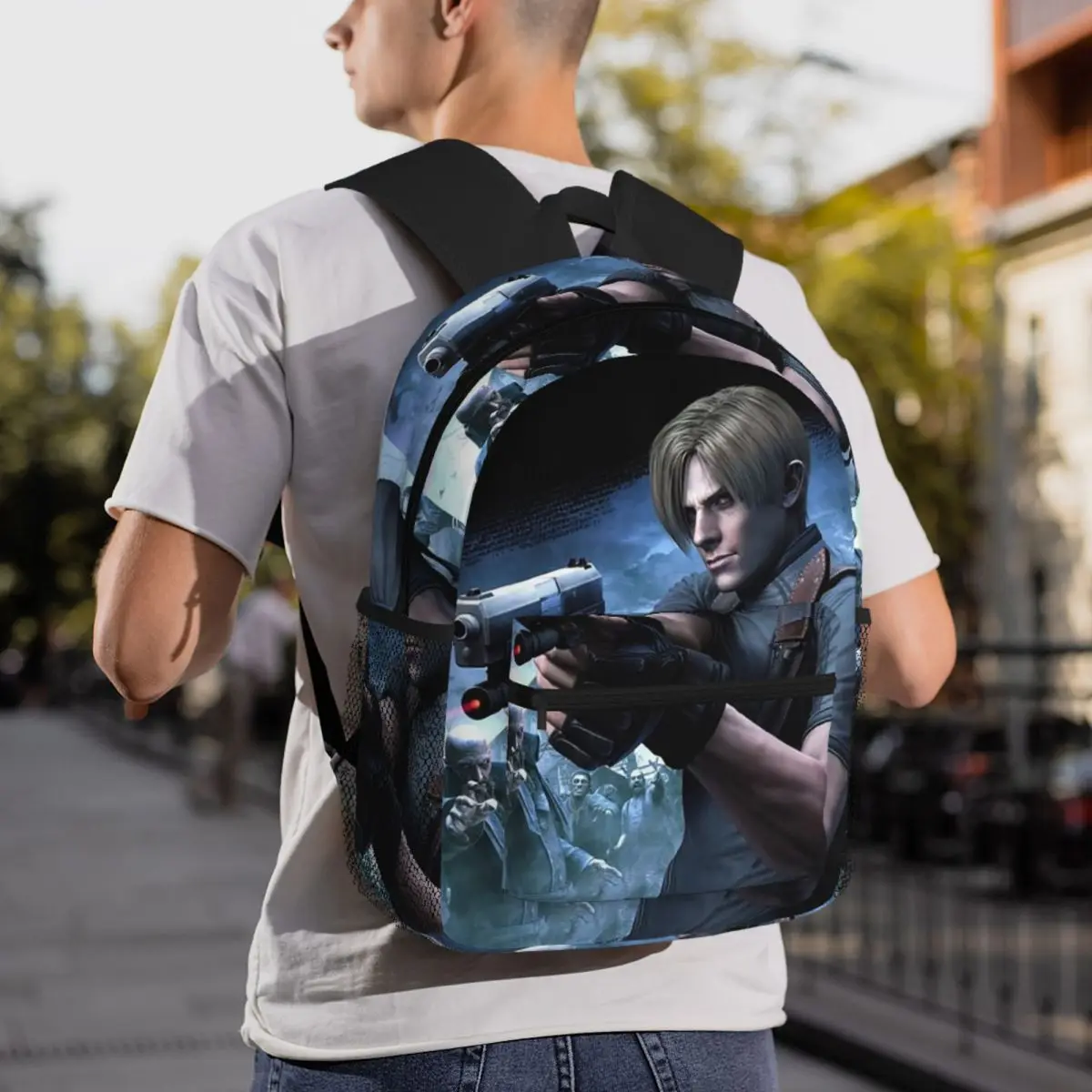 Resident Evils Leon Kennedy Game Backpack Daypack Large Capacity Children BookBag School Bag Shoulder Bags for Men Women