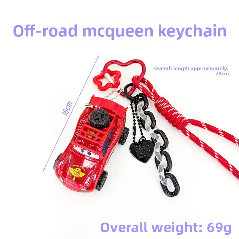 Neuer Lightning McQueen Auto-Schlüsselanhänger aus Legierung, Sammlerstück mit Lanyard und Dopamin-Kettenanhänger – Detail 19